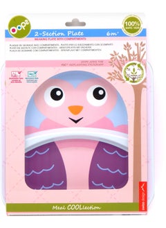 Oops 2 Compartment Nutrition Plate OWL  - Image 1