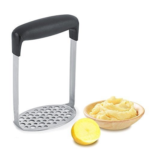 ZERONE Potato Banana Masher, Stainless Steel Kitchen Masher Multifunctional Hand Mashed Ricer Fruit Vegetable Mashing Tool for Smooth and Mash Cooked Potatoes, Carrots and Fruits - Image 1