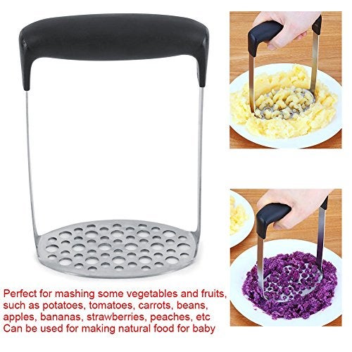 ZERONE Potato Banana Masher, Stainless Steel Kitchen Masher Multifunctional Hand Mashed Ricer Fruit Vegetable Mashing Tool for Smooth and Mash Cooked Potatoes, Carrots and Fruits - Image 2