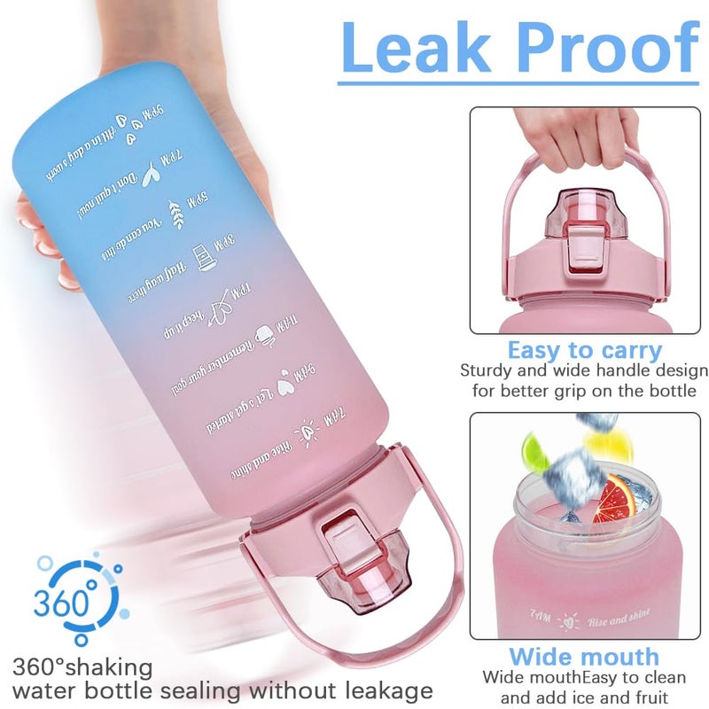 EITMOW 64 oz Large Capacity Water Bottle with Motivational Time Markers and Straw, Portable, Leakproof, BPA Free for Fitness, Gym and Outdoor Sports. (Pink) - Image 4