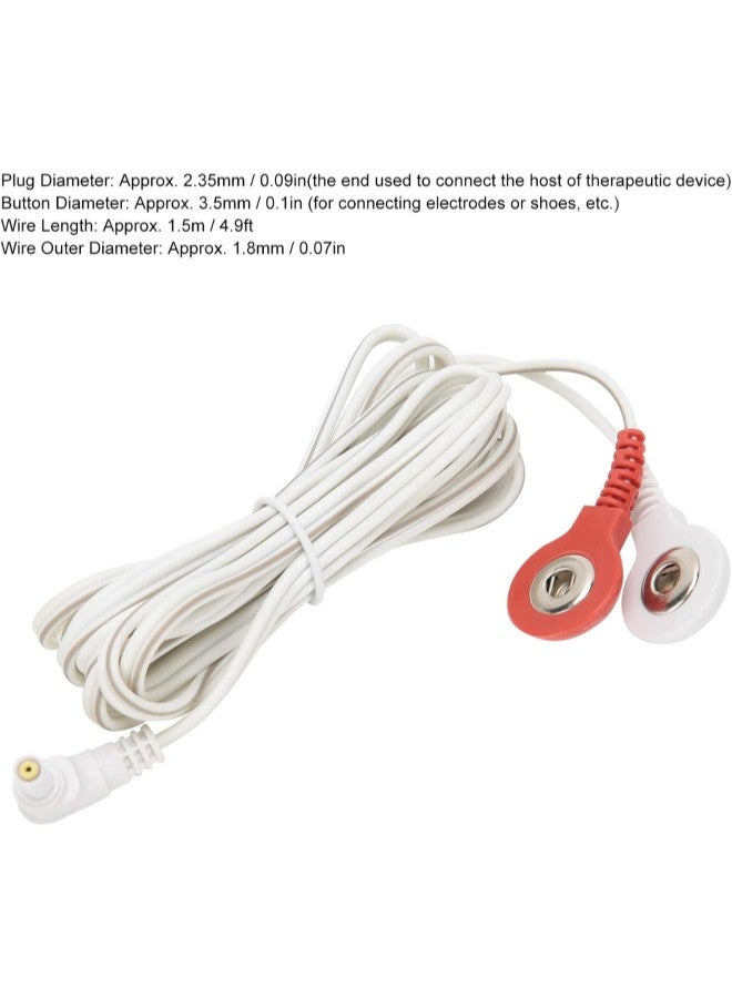 klarako 10pcs / Bag TENS Wire Cable, 2.35mm 1.5m 2‑in‑1 Button Type Electrode Lead Wires Cable for TENS Unit Physiotherapy Machine - Image 3