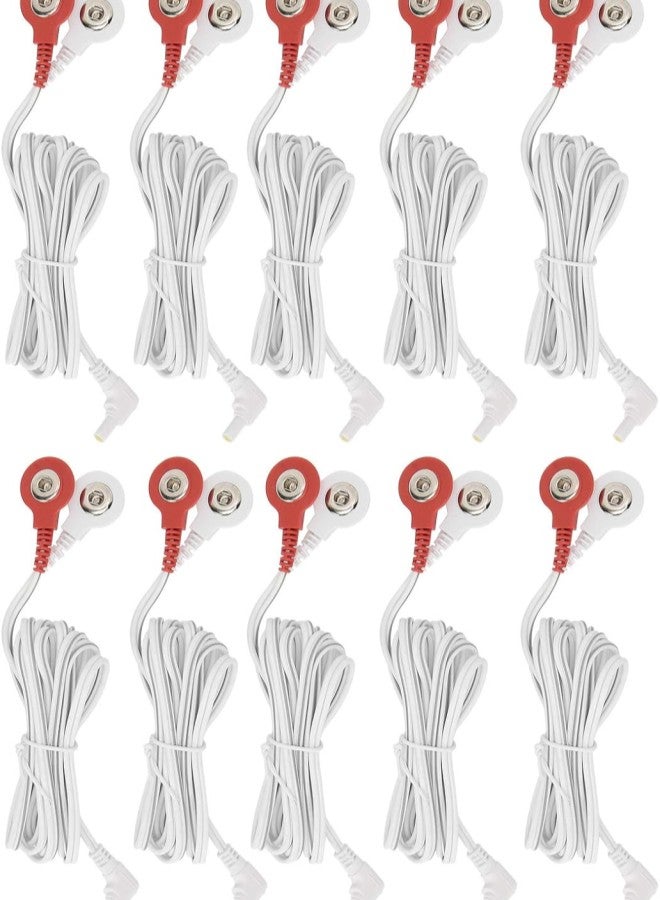 klarako 10pcs / Bag TENS Wire Cable, 2.35mm 1.5m 2‑in‑1 Button Type Electrode Lead Wires Cable for TENS Unit Physiotherapy Machine - Image 1