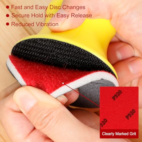 Pukamam 48 Pcs 3 inch Sanding Sponge Disc Set, 80-3000 Grit Hook and Loop Foam Sanding Pads, Washable Reusable Sandpaper Assortment for Wood, Metal, Auto, Wet Dry Finishing - Image 5