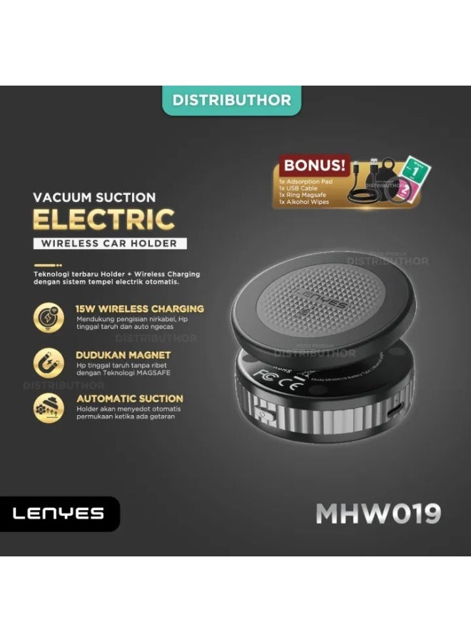 Lenyes Magnetic Car Phone Holder | 360° Rotation | Adjustable Arm | Strong Suction Mount for Dashboard | Android, iPhone and Laptop Compatible | Universal Mobile Holder - MHW019 - Image 3