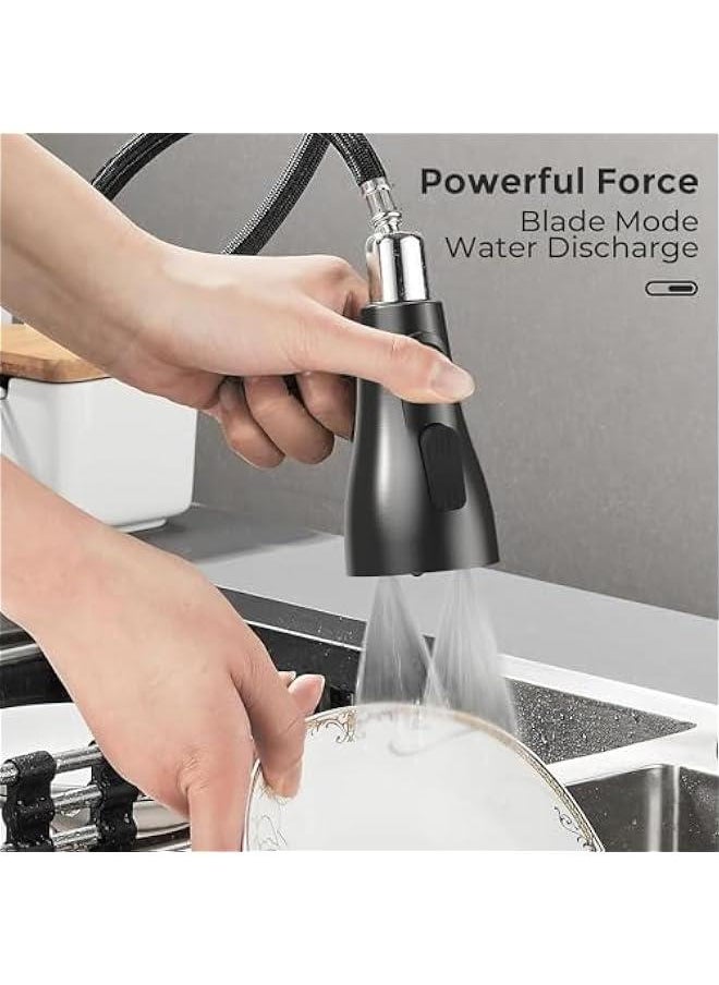 HOOKOR Kitchen Faucet, Single-Handle High Arc Swan-Neck Modern Stainless Steel Kitchen Faucet with Pull Down Sprayer Brushed Nickel, 3-Function Sprayer, Fingerprint Resistant, Deck Plate Not Included  - Image 4