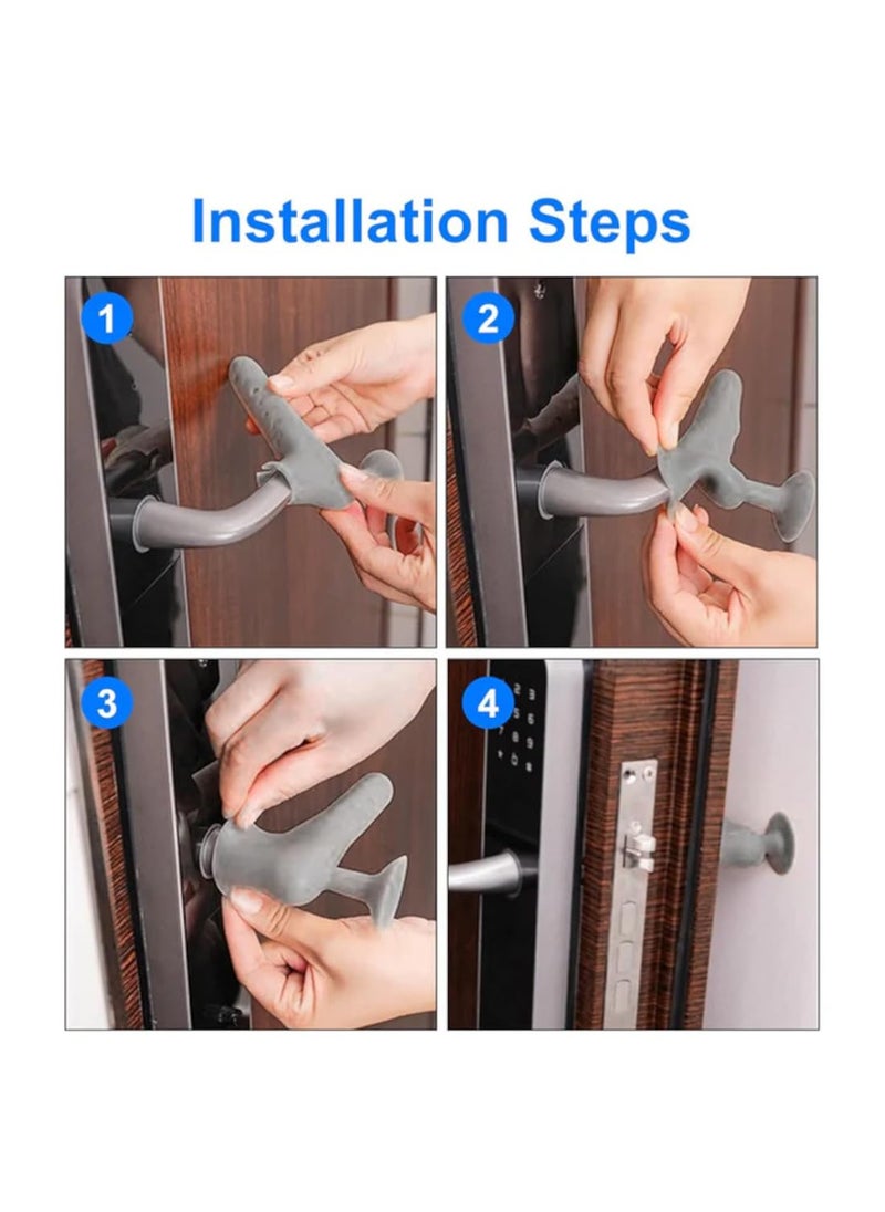 Graidient span Graidient span Silicone Door Handle Cover with Suction Cup 1 PcMix Color  - Image 3