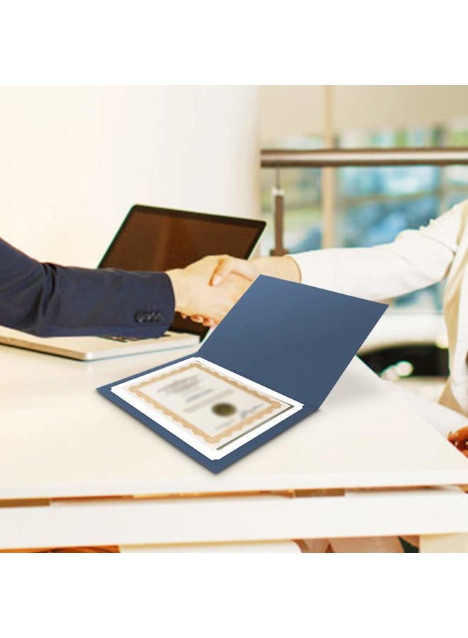 SUNEE Certificate Holders(Blue, 30 Packs), Diploma Covers Gold Foil Border, for Letter Size 8.5x11 Certificates, Cardstock, Document Papers - Image 5