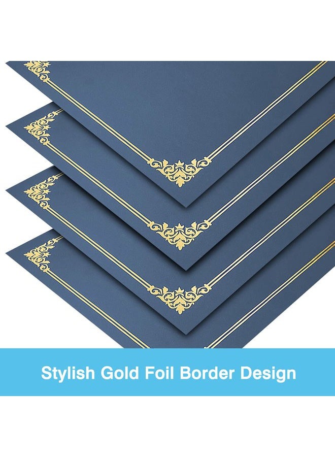 SUNEE Certificate Holders(Blue, 30 Packs), Diploma Covers Gold Foil Border, for Letter Size 8.5x11 Certificates, Cardstock, Document Papers - Image 2