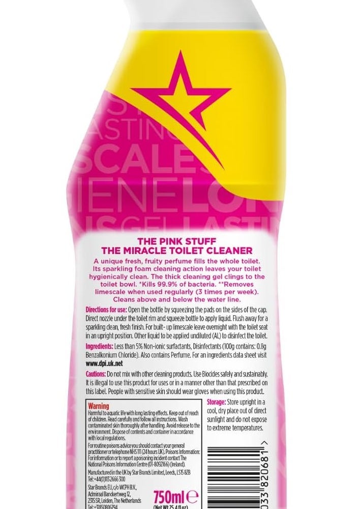Star Drops The Pink Stuff Toilet Gel - The Miracle Toilet Cleaner, 750ml (2-Pack) - Image 3
