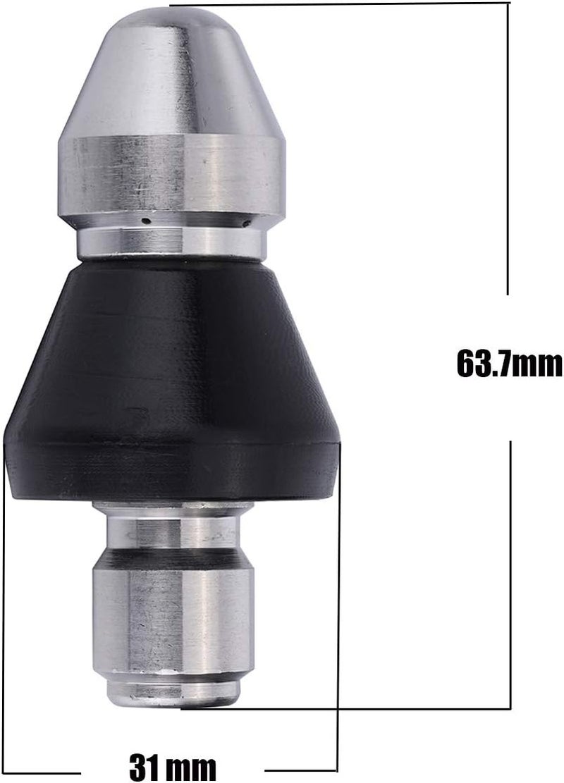 CREEXEON 2Pack Pressure Washer Sewer Jetter Nozzle,Durable Sewer Jet Nozzle,Drain Cleaning Water Jetter,5000 PSI, 3/8 Inch Quick Release Plug (3/8 Inch- 2Pack) - Image 4
