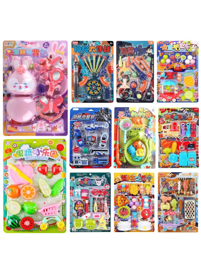 Board-mounted Children's Toys Hanging Board Play House Simulation Kitchenware Medical Equipment Dessert Set Night Market Stall Supply Small Gifts-Color:539-80 Creative Candy Car - Image 2