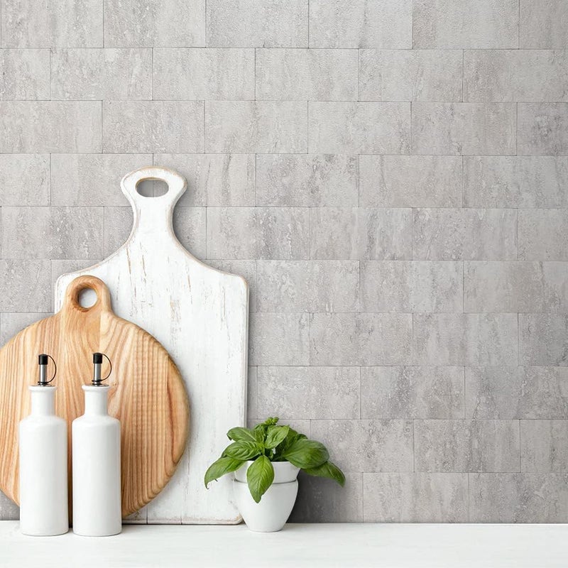 AULIGET 100 Piece Peel and Stick Backsplash Wall Tiles, 3" x 6" PVC Light Beige Stick on Tiles for Backsplash Kitchen, Bathroom, Laundry Room, Camper, Fireplace, WT0422100A - Image 2