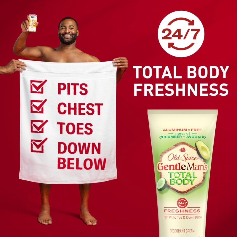 Old Spice Whole Body Deodorant Cream for Men, Aluminum Free, Cucumber + Avocado Scent, 24/7 Odor Protection, 24/7 Lasting Freshness, Dermatologist Tested, Gentle on Skin, Safe to Use All Over, 3.0 oz - Image 2