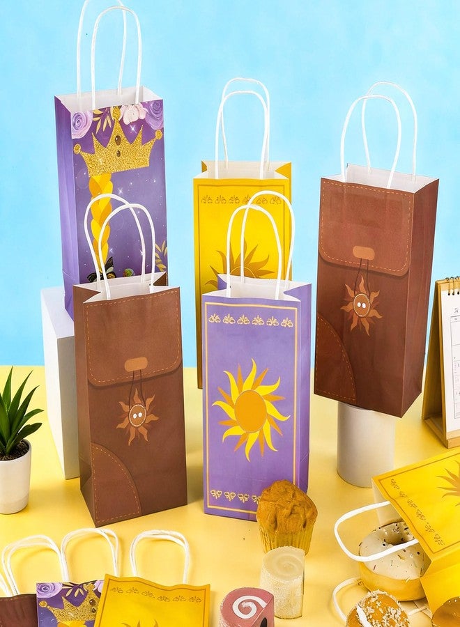 MinFyberd 24Pcs Purple Sun Party Favor Bags Purple Princess Birthday Decorations Princess Paper Gift Bags with Handles Sun Theme Goodie Candy Treat Bag for Boy Girl Birthday Baby Shower Wedding Party Supplies - Image 4