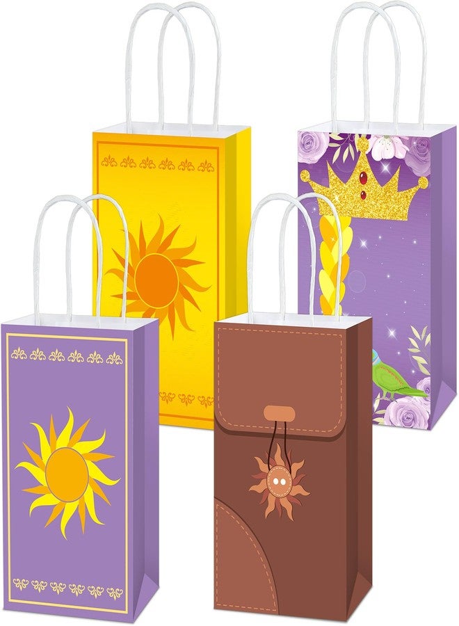 MinFyberd 24Pcs Purple Sun Party Favor Bags Purple Princess Birthday Decorations Princess Paper Gift Bags with Handles Sun Theme Goodie Candy Treat Bag for Boy Girl Birthday Baby Shower Wedding Party Supplies - Image 1