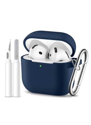 Compatible with AirPods 4 Case Cover, Soft Silicone Shockproof Covers for Airpods 4th Generation 2024 Cases with Keychain and Cleaning Kit Front LED Visible for Women and Men Blue - pzsku/ZDF13F657E20C414E30FBZ/45/_/1731160318/faa0388f-f95a-463c-a722-12d9e7fa03be
