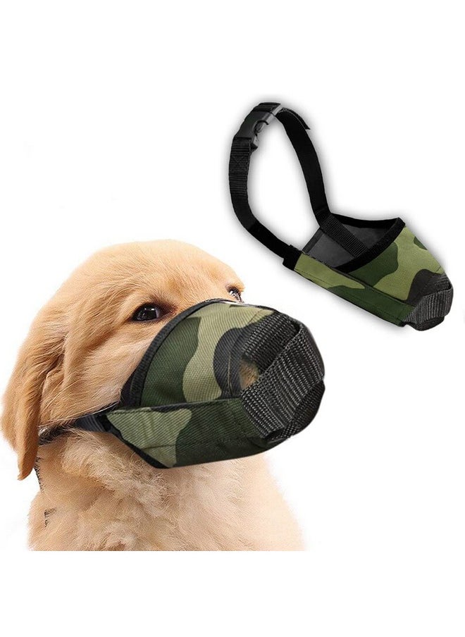 Sage Square Dog Army Muzzle, Soft Mesh Covered, Poisoned Bait Protection With Adjustable Straps, Prevent Biting Chewing & Licking For Small Medium Large Dogs, (Large)  - Image 1