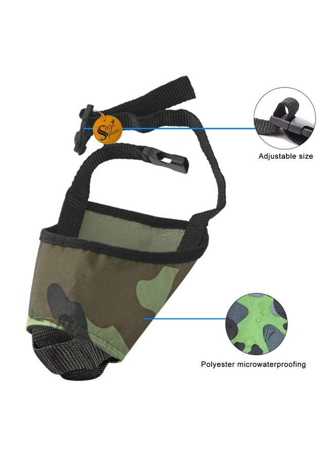 Sage Square Dog Army Muzzle, Soft Mesh Covered, Poisoned Bait Protection With Adjustable Straps, Prevent Biting Chewing & Licking For Small Medium Large Dogs, (Large)  - Image 4
