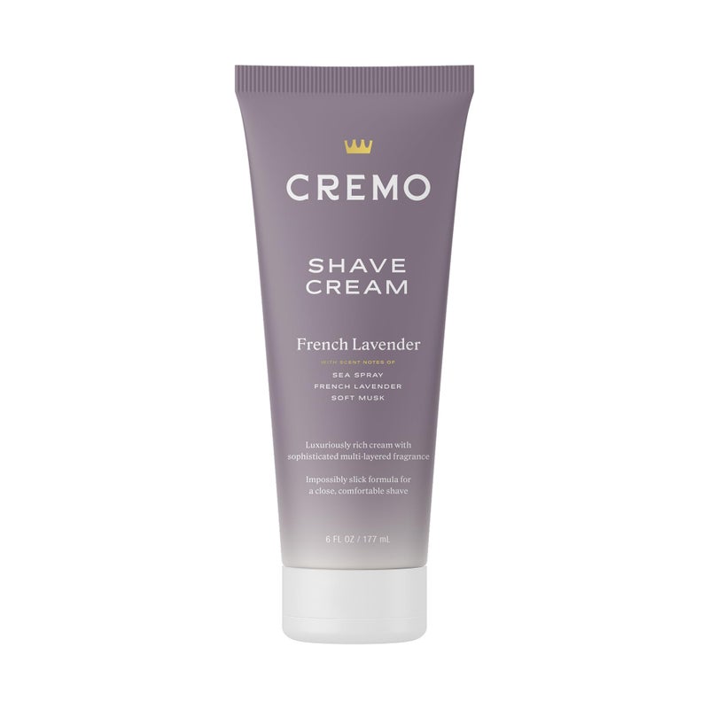 Cremo French Lavender Moisturizing Shave Cream, Astonishingly Superior Ultra-Slick Shaving Cream for Women Fights Nicks, Cuts and Razor Burn, 6 Fl Oz - Image 1