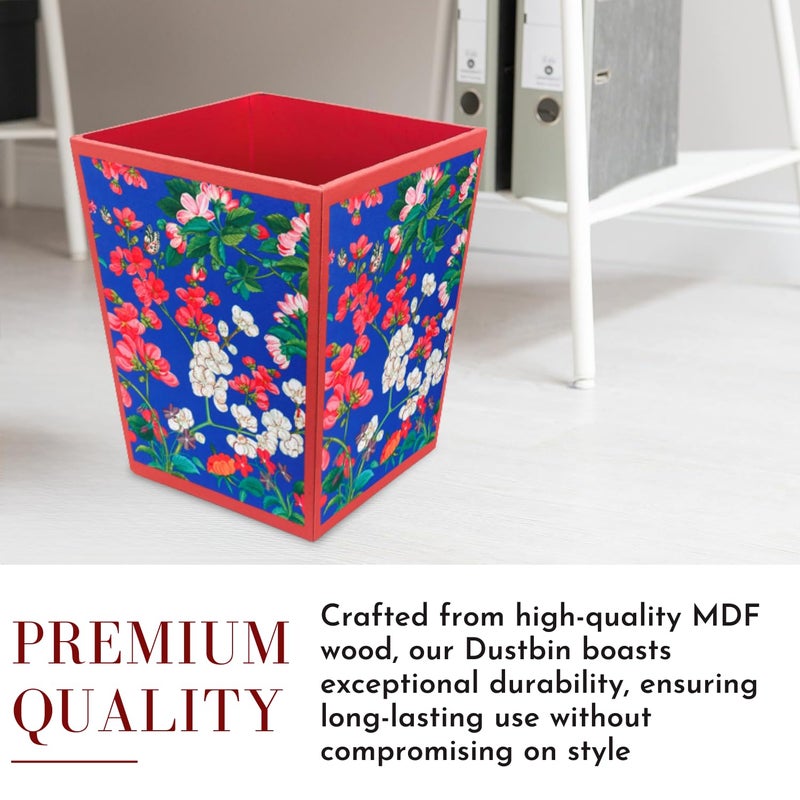 SEJ by Nisha Gupta Dustbin Wooden Dustbin For Bedroom OpenTop Waste Dustbin 115L Open Dry Waste Dustbin For Home Office Garbage Bin Trash Can Wooden Dustbin MDF Wood Fabric Design - Image 3