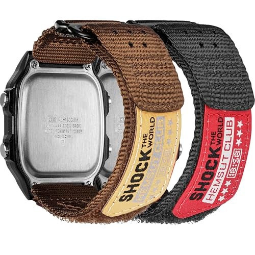 DAVILANE 18mm Watch Band Strap for Casio DWH5600Not DW5600 F91W F94W F105W F84W AE1200 AE1300 AE1500WH W215 W216H W217 W218H SGW300H Rugged Nylon Sports StrapPackage Included 2 X Casio Watch Bands - Image 1
