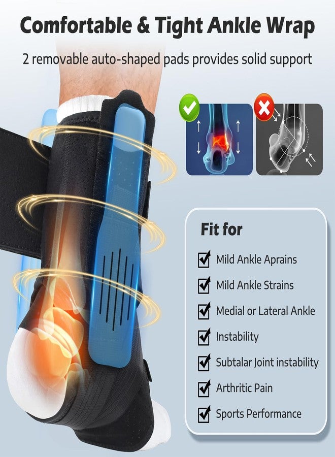 HiheXien Ankle Brace for Sprained Ankle, Ankle Support for Women Men, Adjustable & Air Fabric Cool With 2 Removable Side Splints, Air Fabric Cool Ankle Stabilizer for for Injury Recover, Running,Sports (Medium) - Image 2