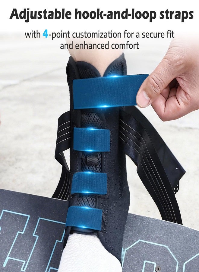 HiheXien Ankle Brace for Sprained Ankle, Ankle Support for Women Men, Adjustable & Air Fabric Cool With 2 Removable Side Splints, Air Fabric Cool Ankle Stabilizer for for Injury Recover, Running,Sports (Medium) - Image 4