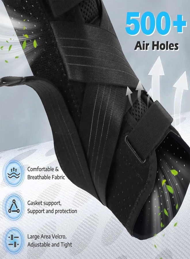 HiheXien Ankle Brace for Sprained Ankle, Ankle Support for Women Men, Adjustable & Air Fabric Cool With 2 Removable Side Splints, Air Fabric Cool Ankle Stabilizer for for Injury Recover, Running,Sports (Medium) - Image 3