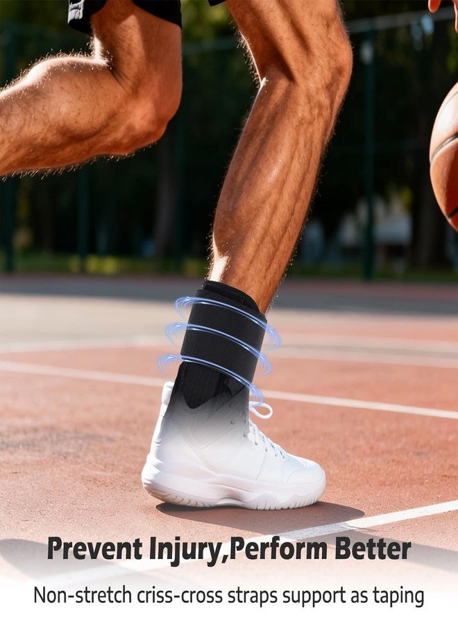 HiheXien Ankle Brace for Sprained Ankle, Ankle Support for Women Men, Adjustable & Air Fabric Cool With 2 Removable Side Splints, Air Fabric Cool Ankle Stabilizer for for Injury Recover, Running,Sports (Medium) - Image 5