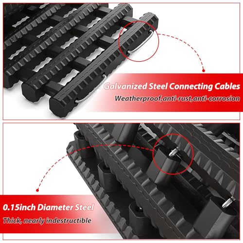 1PZ TMP-G6H 2pc Traction Tracks Mats TPR 31.5" L Tire Recovery Track Pad Roll Car Vehicle Tyre Traction Boards Tire Ladder Track Grabber Auto Emergency Traction Aid for Off-Road Mud Snow Ice Sand - Image 4