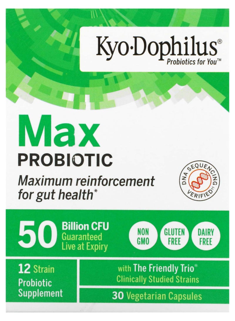 kyolic Kyo-Dophilus, Max Probiotic, 50 Billion CFU, 30 Vegetarian Capsules