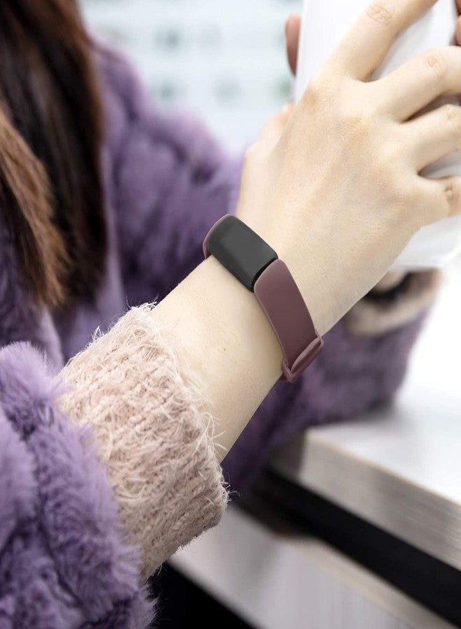 اي كي مجموعة من 4 أساور متوافقة مع Fitbit Inspire 2 للرجال والنساء، أساور رياضية بديلة قابلة للتعديل لـ Fitbit Inspire 2 / Ace 3 (أسود/بنفسجي دخاني/أخضر أفوكادو/شاي حليب) - Image 5