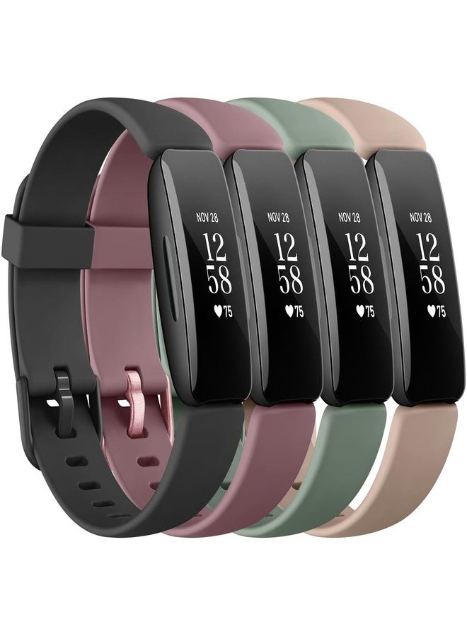اي كي مجموعة من 4 أساور متوافقة مع Fitbit Inspire 2 للرجال والنساء، أساور رياضية بديلة قابلة للتعديل لـ Fitbit Inspire 2 / Ace 3 (أسود/بنفسجي دخاني/أخضر أفوكادو/شاي حليب) - Image 1