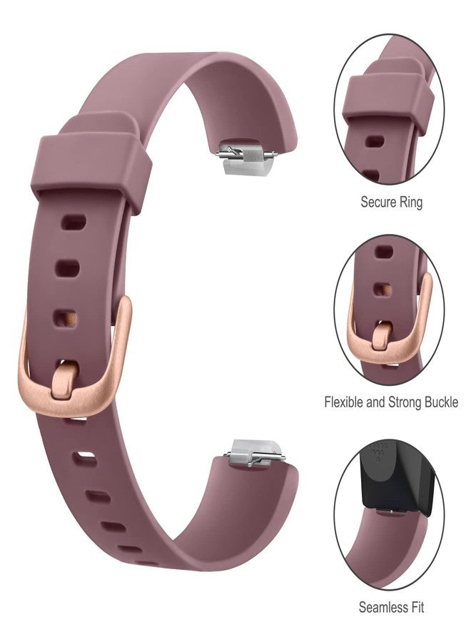 اي كي مجموعة من 4 أساور متوافقة مع Fitbit Inspire 2 للرجال والنساء، أساور رياضية بديلة قابلة للتعديل لـ Fitbit Inspire 2 / Ace 3 (أسود/بنفسجي دخاني/أخضر أفوكادو/شاي حليب) - Image 4