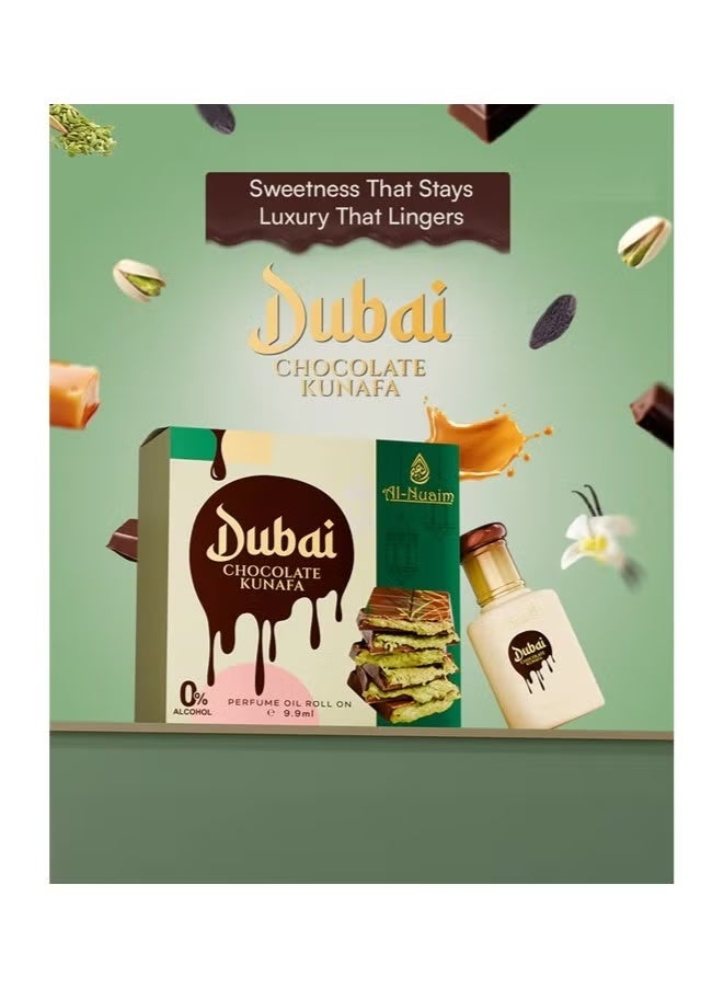 Al Nuaim Dubai Chocolate Kunafa Roll-On Attar 9.9ml | Gourmand Sweet Oriental Fragrance | Alcohol-Free Long-Lasting Dessert Perfume for Men & Women - Image 3