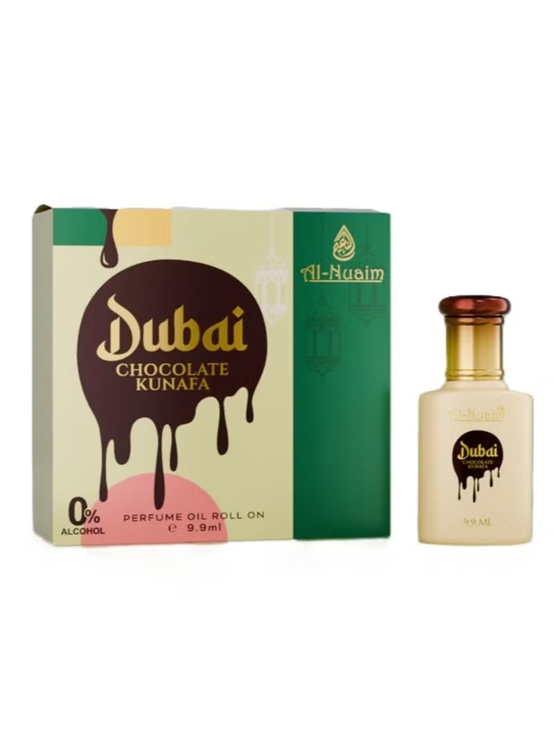 Al Nuaim Dubai Chocolate Kunafa Roll-On Attar 9.9ml | Gourmand Sweet Oriental Fragrance | Alcohol-Free Long-Lasting Dessert Perfume for Men & Women - Image 1