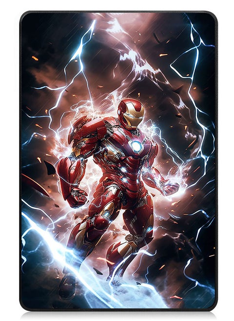 Protective Flip Case For Samsung Galaxy Tab A9 With Trifold Stand Auto Wake Sleep Shockproof Cover Iron Man 1