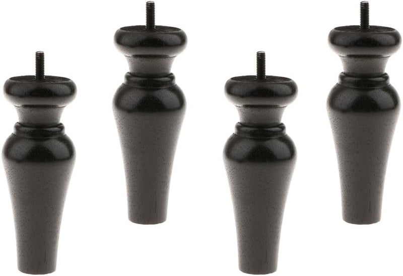 klarako 4 x Wooden Furniture Feet Leg Plinth for Sofa Couch Chair klarakoBlack - Image 2