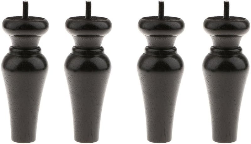 klarako 4 x Wooden Furniture Feet Leg Plinth for Sofa Couch Chair klarakoBlack - Image 1