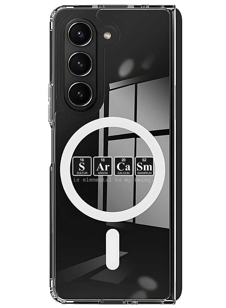 Theodor Magnetic Case for Samsung Galaxy Z Fold 5 Compatible with MagSafe Wireless Charging, Shockproof Phone Bumper Cover Sarcasm - Image 1