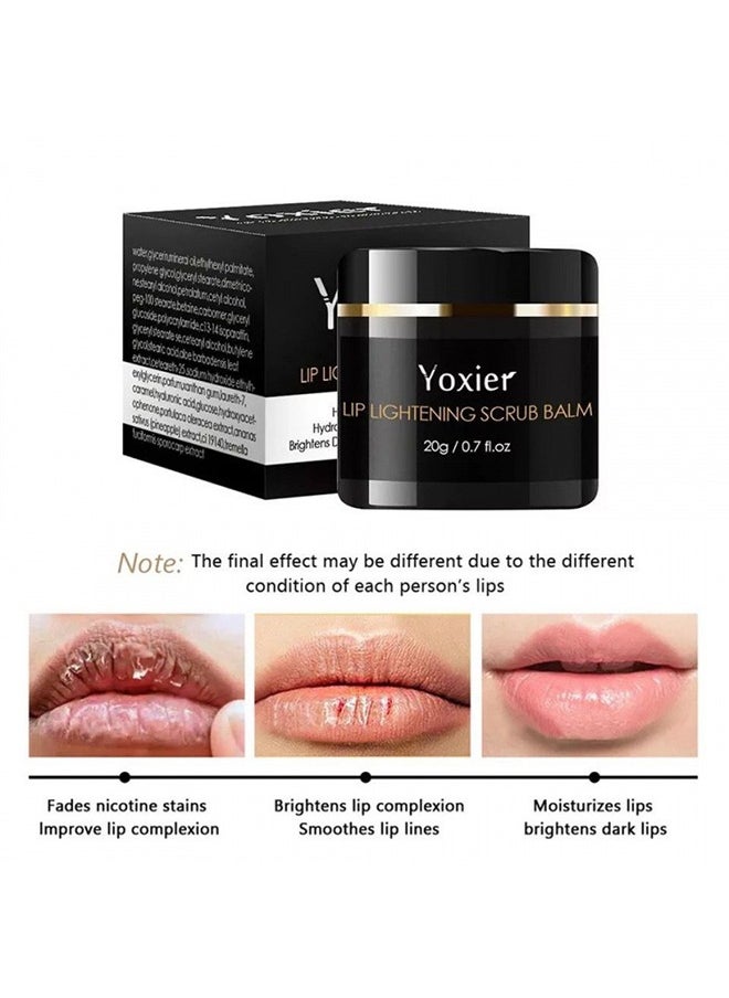 Yoxier - Lip LIghtening Scrub Balm,Lip Scrub For Dry Lips ,Lighten Dark Lips For Men Women Natural Balm Moisturizer Exfoliator Sleeping ，Lip Exfoliator And Moisturizer For Dry Chapped Lips ﻿ 20G - Image 1