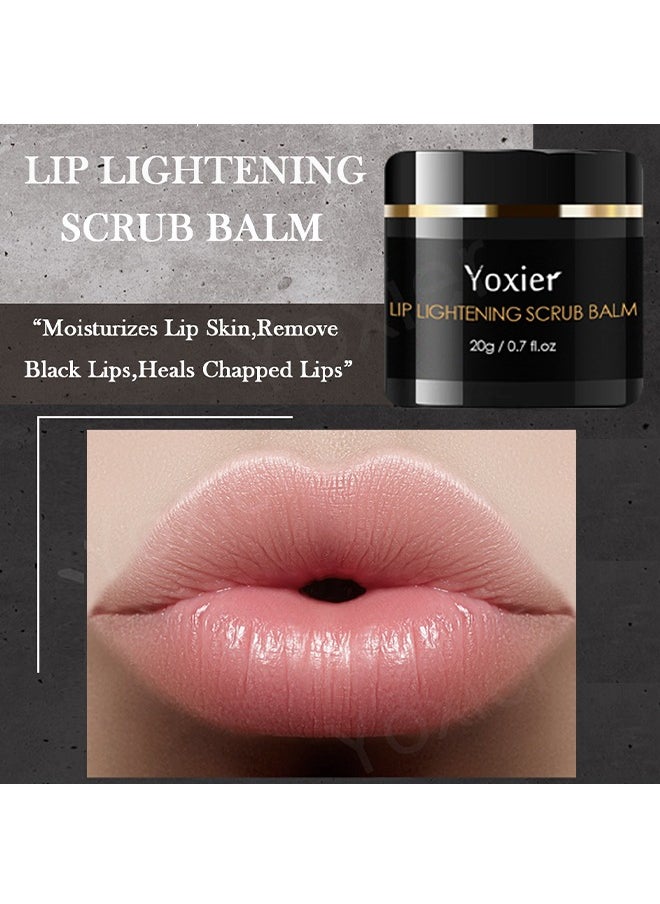 Yoxier - Lip LIghtening Scrub Balm,Lip Scrub For Dry Lips ,Lighten Dark Lips For Men Women Natural Balm Moisturizer Exfoliator Sleeping ，Lip Exfoliator And Moisturizer For Dry Chapped Lips ﻿ 20G - Image 1