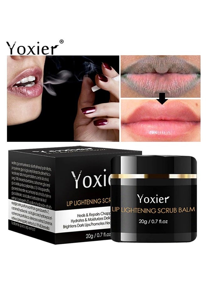 Yoxier - Lip LIghtening Scrub Balm,Lip Scrub For Dry Lips ,Lighten Dark Lips For Men Women Natural Balm Moisturizer Exfoliator Sleeping ，Lip Exfoliator And Moisturizer For Dry Chapped Lips ﻿ 20G - Image 1