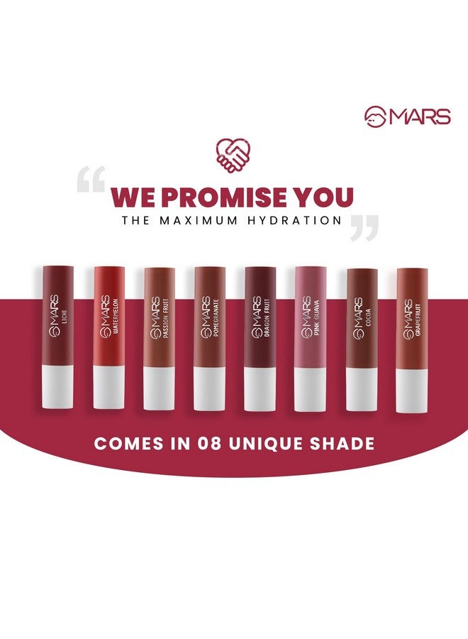 MARS Aqua Splash Tinted Lip Balm Enriched with Shea Butter, Jojoba Oil, Vitamin-E & Cocoa Extract | Repair Chapped Lips | Non-Sticky, Moisturising & Nourishing | 3.0 gm (02-POMEGRANATE) - Image 4