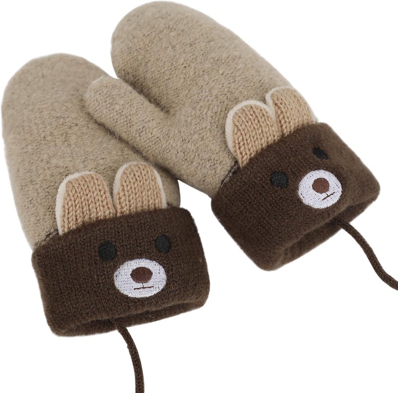 Holiberty Toddler Kids Warm Winter Gloves Cute Infant Baby Boys Girls Thick Fleece Lined Full Finger Ski Snow Gloves Mittens - Image 3