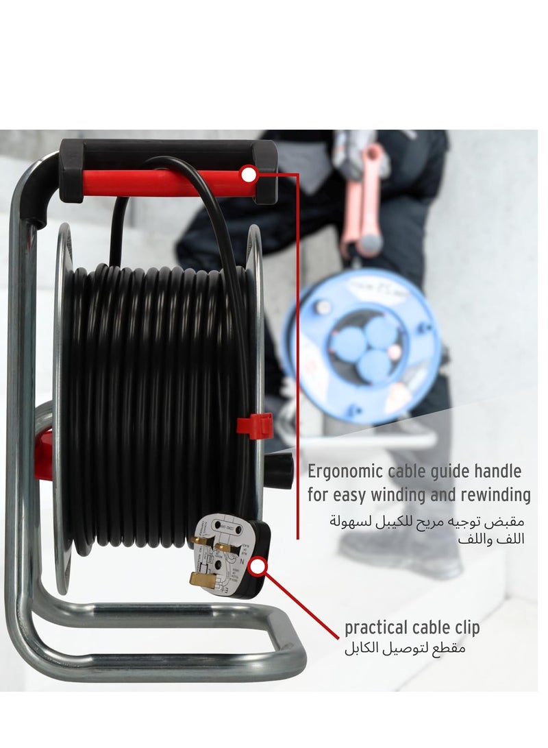 Brennenstuhl Steel Drum Cable Reel Black and Silver 50m - Image 4