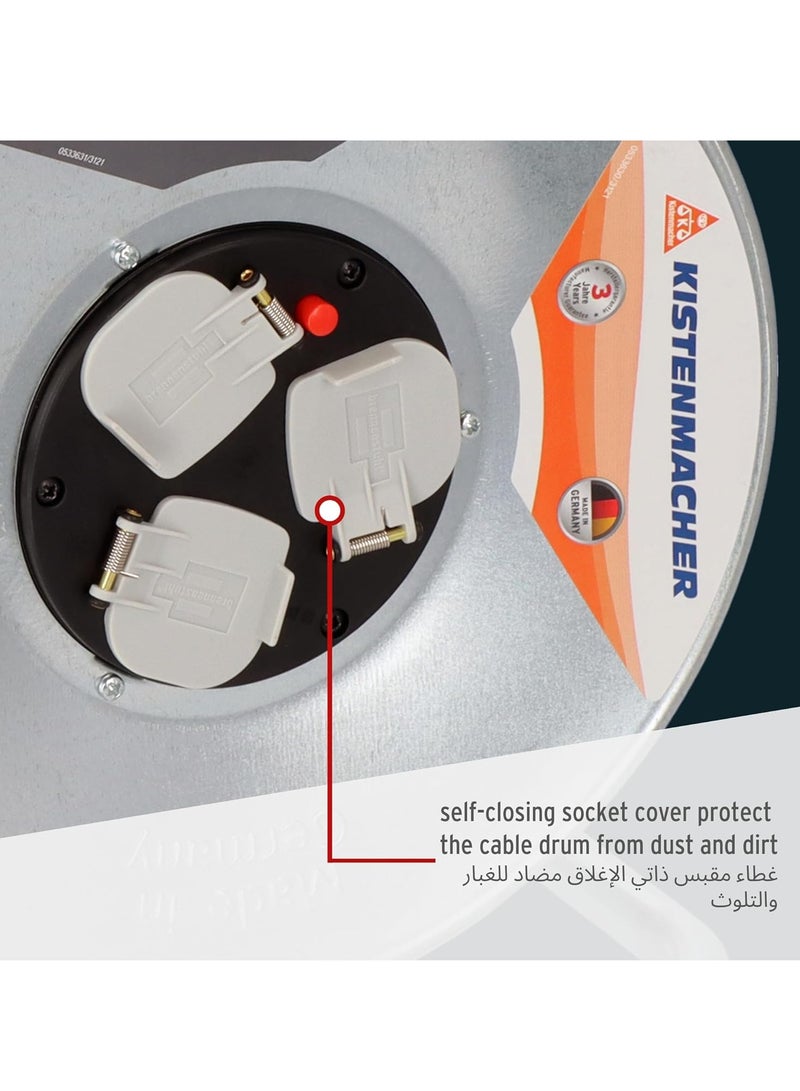 Brennenstuhl Steel Drum Cable Reel Black and Silver 50m - Image 5