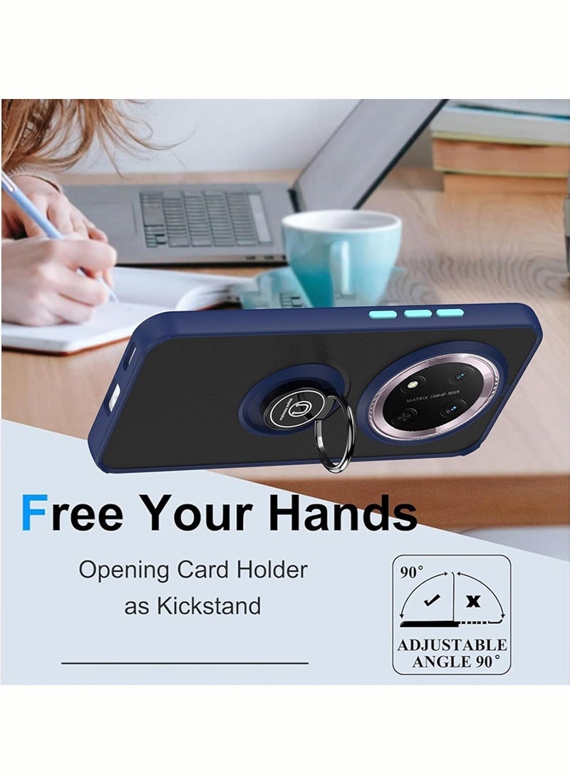 Honor X9c 5G Case Cover, 360°Rotating Kickstand Ring + Support Magnetic Car Mount + Slim Thin PC&TPU Shockproof Mobile Phone Case for Honor X9c 5G, Black - Image 5