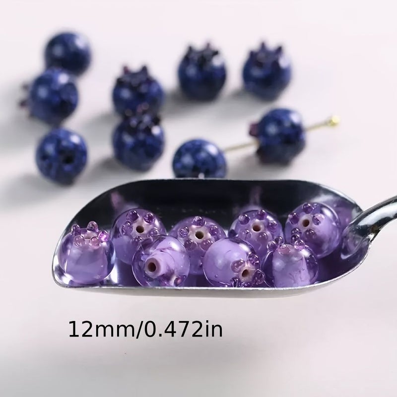خرز زجاجي يدوي من الليلك 14 ملم لصنع المجوهرات DIY - عقود وأساور - Image 2