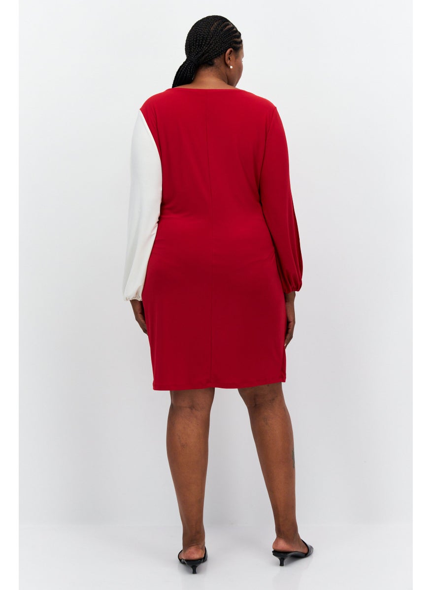 Women Two-Toned Midi Dress, Maroon - pzsku/ZDF1487FDD28C4EE69C38Z/45/_/1737728279/15573a85-ee6d-42c8-99a5-ec7eeee0a499